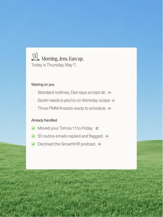 Daily briefing card